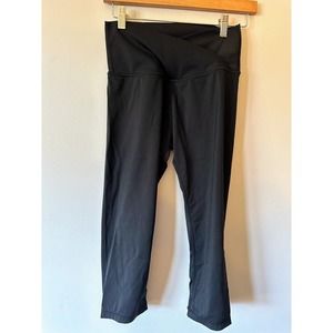 Women's Casual Cropped Yoga V Crossover High Waist Workout Leggings Sz Small